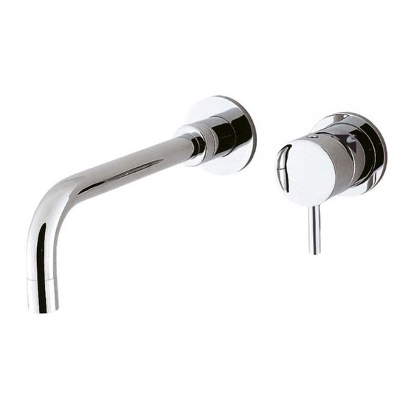 Crosswater Kai Lever Chrome Wall Mounted Basin Mixer Tap with Back Plate