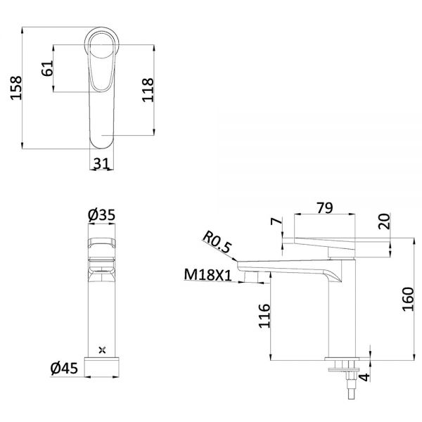 Crosswater Lazo Brushed Brass Mono Basin Mixer Tap #2
