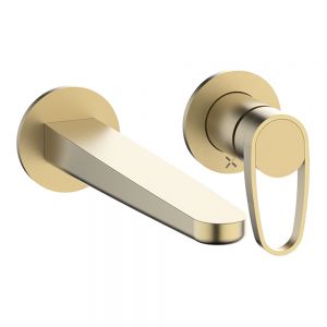 Crosswater Lazo Brushed Brass Wall Mounted Basin Mixer Tap