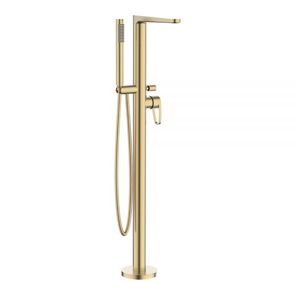 Crosswater Lazo Brushed Brass Floor Standing Bath Shower Mixer Tap