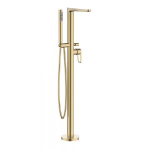 Crosswater Lazo Brushed Brass Floor Standing Bath Shower Mixer Tap