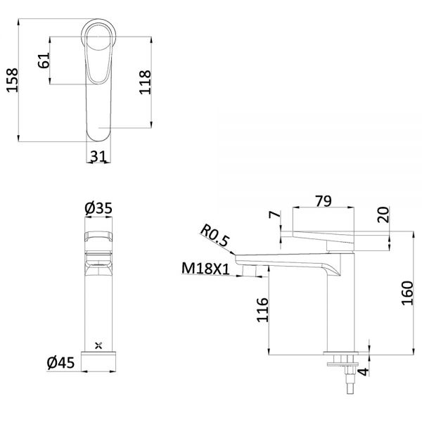 Crosswater Lazo Chrome Mono Basin Mixer Tap #2