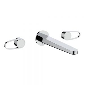 Crosswater Lazo Chrome 3 Hole Wall Mounted Basin Mixer Tap