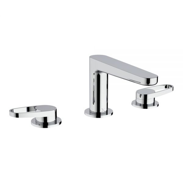 Crosswater Lazo Chrome Deck Mounted 3 Hole Basin Mixer Tap