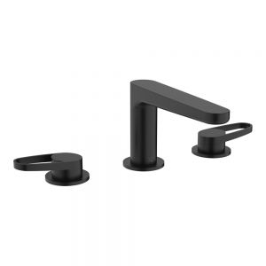 Crosswater Lazo Matt Black Deck Mounted 3 Hole Basin Mixer Tap