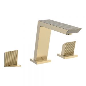 Crosswater Limit Brushed Brass Deck Mounted 3 Hole Basin Mixer Tap