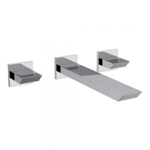 Crosswater Limit Chrome 3 Hole Wall Mounted Basin Mixer Tap