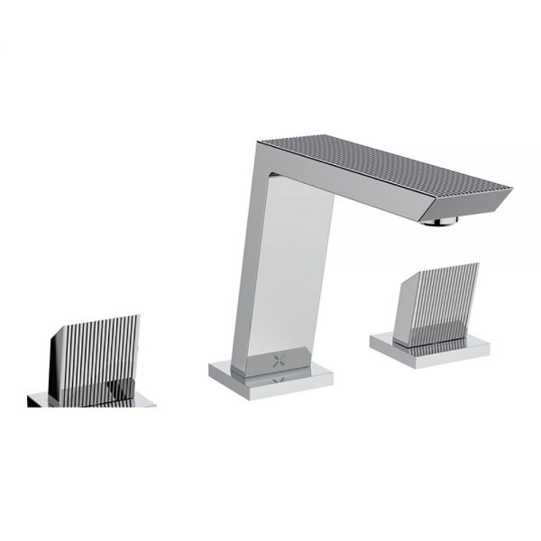 Crosswater Limit Chrome Deck Mounted 3 Hole Basin Mixer Tap