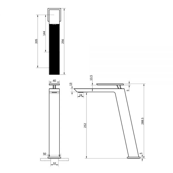 Crosswater Limit Chrome Tall Basin Mixer Tap #2