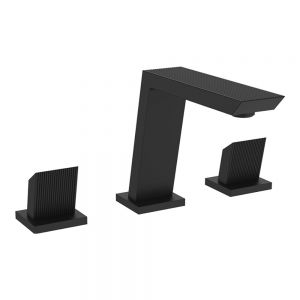 Crosswater Limit Matt Black Deck Mounted 3 Hole Basin Mixer Tap
