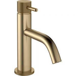 Crosswater MPRO Brushed Brass Mono Basin Mixer Tap with Knurled Handle
