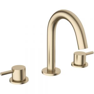 Crosswater MPRO Brushed Brass Deck Mounted 3 Hole Basin Mixer Tap