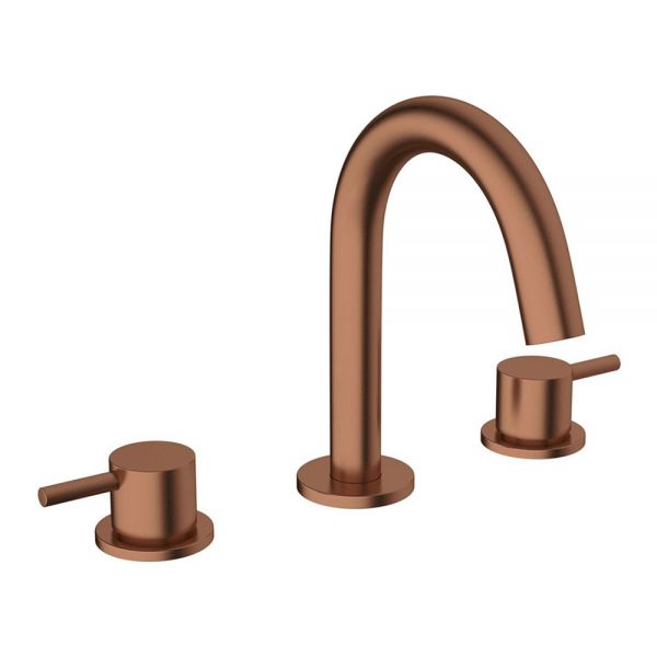 Crosswater MPRO Brushed Bronze Deck Mounted 3 Hole Basin Mixer Tap