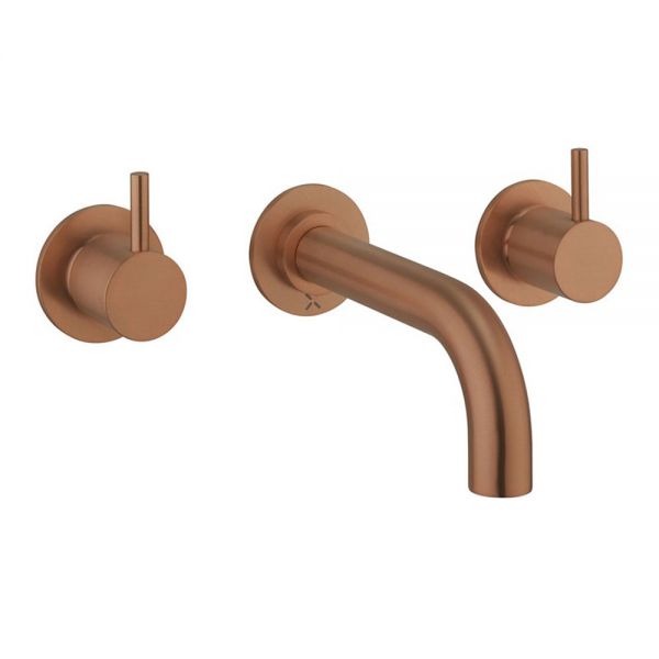 Crosswater MPRO Brushed Bronze 3 Hole Wall Mounted Bath Filler Tap