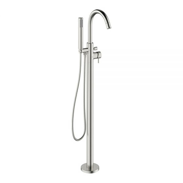 Crosswater MPRO Brushed Stainless Steel Effect Floor Standing Bath Shower Mixer Tap