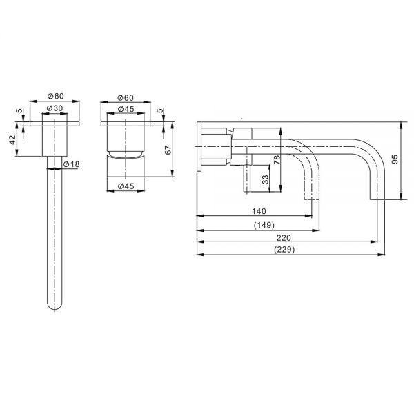 Crosswater MPRO Chrome Wall Mounted Basin Mixer Tap #2