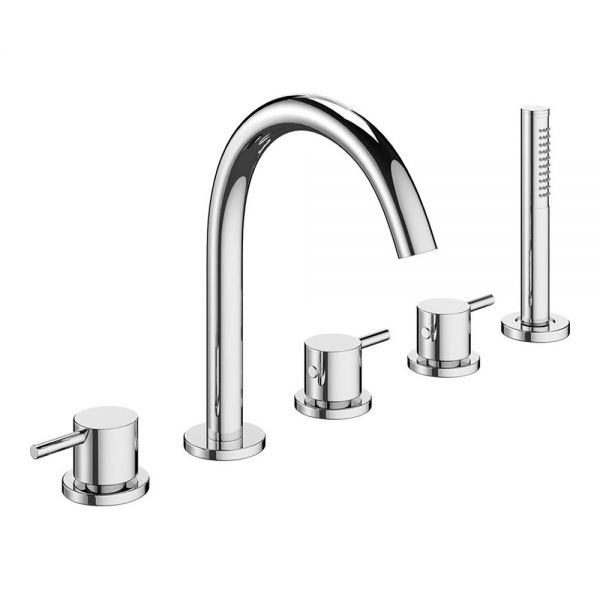 Crosswater MPRO Chrome Deck Mounted 5 Hole Bath Shower Mixer Tap