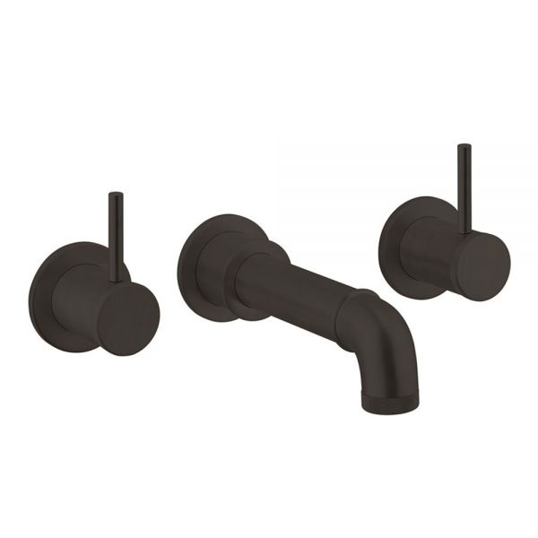 Crosswater MPRO Industrial Carbon Black 3 Hole Wall Mounted Bath Filler Tap