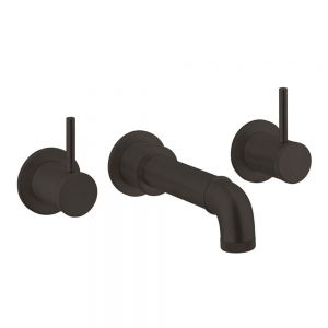 Crosswater MPRO Industrial Carbon Black 3 Hole Wall Mounted Bath Filler Tap