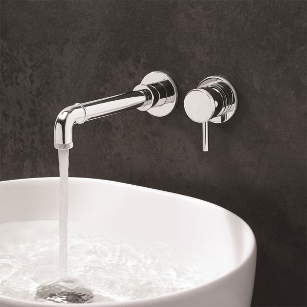 Crosswater MPRO Industrial Chrome Wall Mounted Basin Mixer Tap #2