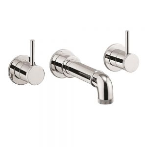 Crosswater MPRO Industrial Chrome 3 Hole Wall Mounted Bath Filler Tap