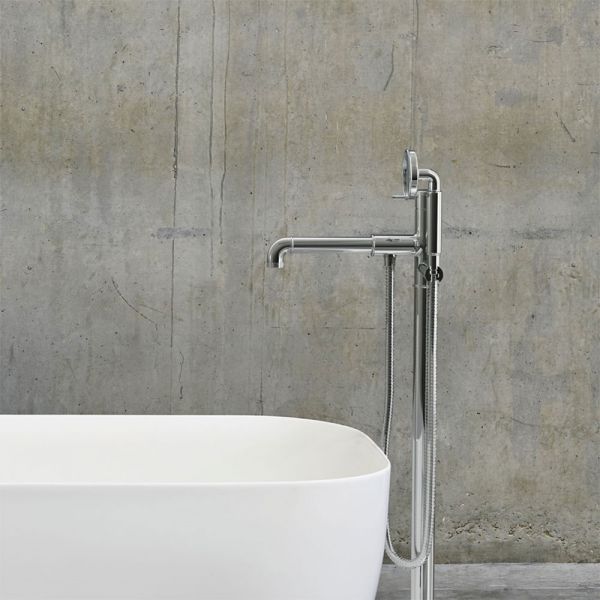 Crosswater MPRO Industrial Chrome Floor Standing Bath Shower Mixer Tap #2