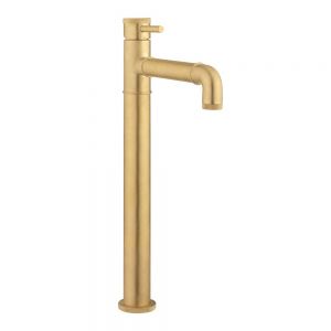Crosswater MPRO Industrial Unlacquered Brushed Brass Tall Basin Mixer Tap