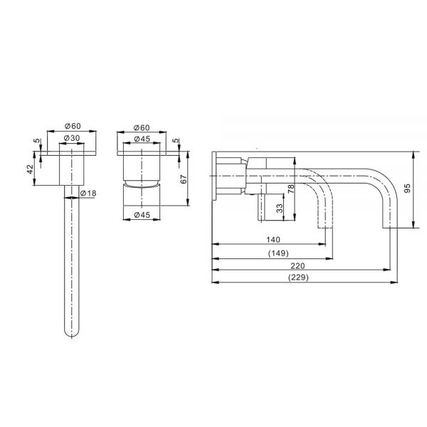 Crosswater MPRO Matt Black Wall Mounted Basin Mixer Tap #2