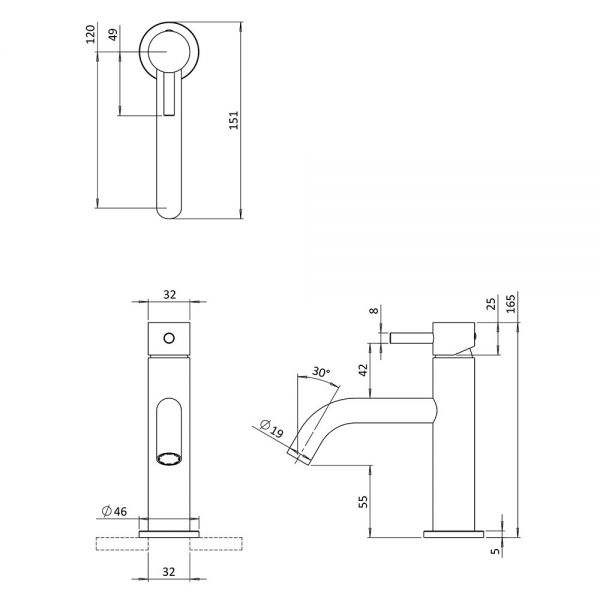 Crosswater MPRO Slate Mono Basin Mixer Tap #2