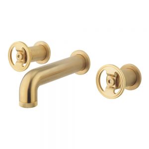 Crosswater Union Brass 3 Hole Wall Mounted Basin Mixer Tap