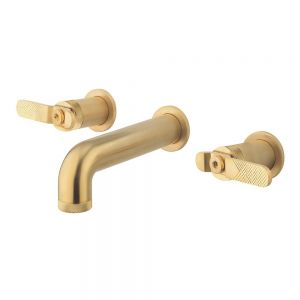 Crosswater Union Lever Brass 3 Hole Wall Mounted Basin Mixer Tap