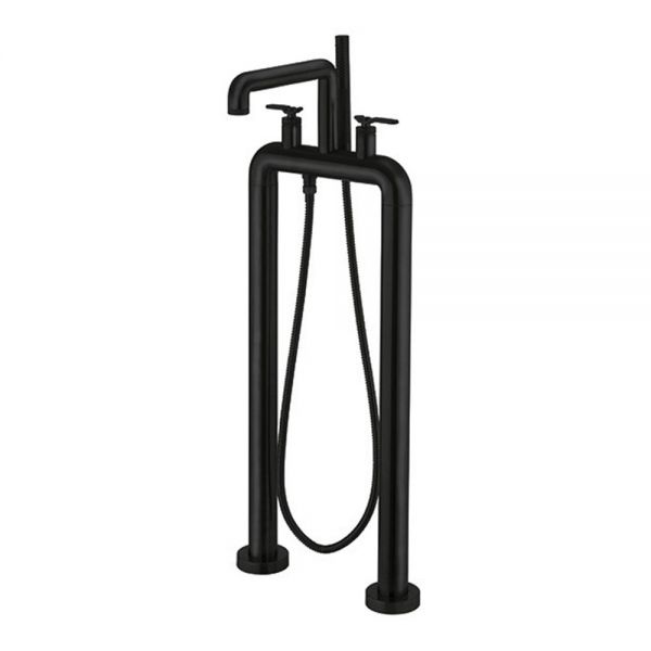 Crosswater Union Lever Matt Black Floor Standing Bath Shower Mixer Tap