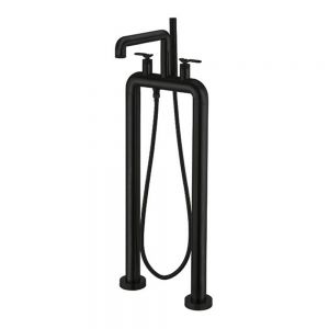 Crosswater Union Lever Matt Black Floor Standing Bath Shower Mixer Tap