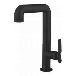 Crosswater Union Lever Matt Black Tall Basin Mixer Tap