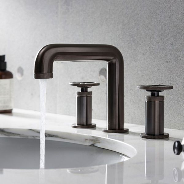 Crosswater Union Matt Black Deck Mounted 3 Hole Basin Mixer Tap #2