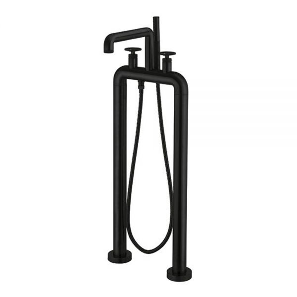 Crosswater Union Matt Black Floor Standing Bath Shower Mixer Tap