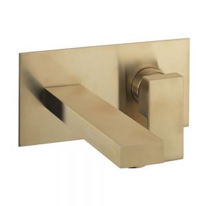 Crosswater Verge Brushed Brass Wall Mounted Basin Mixer Tap