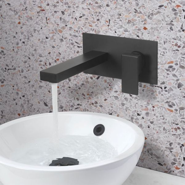 Crosswater Verge Matt Black Wall Mounted Basin Mixer Tap #2