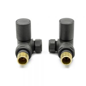 Reina Crova Anthracite Corner Manual Radiator Valves