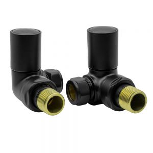 Reina Crova Black Corner Manual Radiator Valves