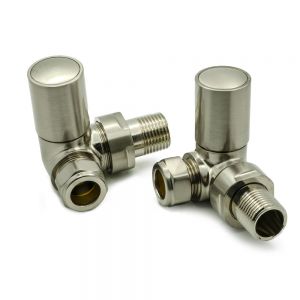 Reina Crova Brushed Corner Manual Radiator Valves