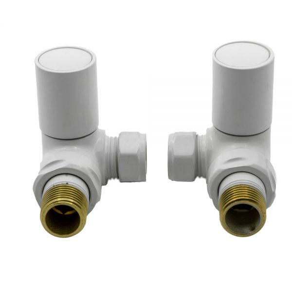 Reina Crova White Corner Manual Radiator Valves