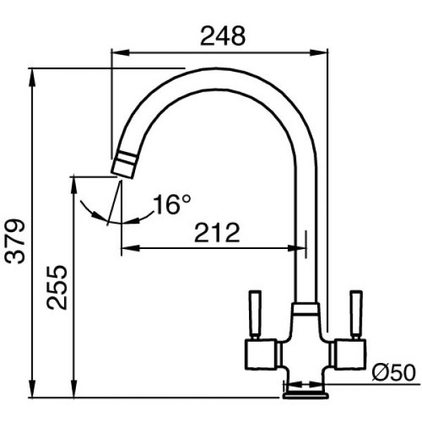 Clearwater Davina Dual Lever Brushed Nickel Twist & Spray Monobloc Kitchen Sink Mixer Tap #2