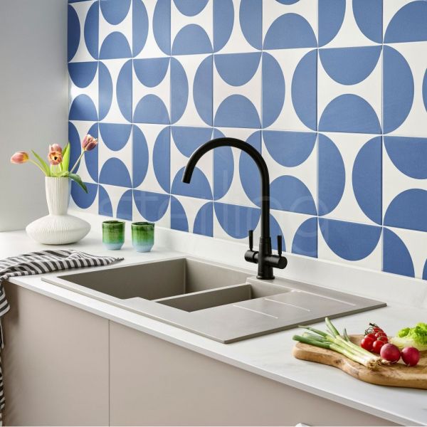 Clearwater Davina Dual Lever Matt Black Twist & Spray Monobloc Kitchen Sink Mixer Tap #2