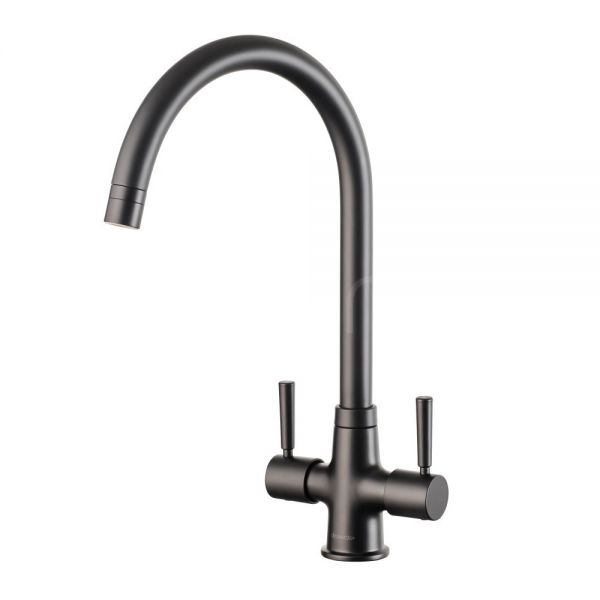 Clearwater Davina Dual Lever Matt Black Twist & Spray Monobloc Kitchen Sink Mixer Tap
