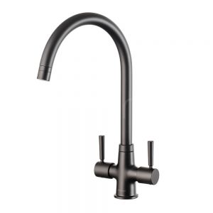Clearwater Davina Dual Lever Matt Black Twist & Spray Monobloc Kitchen Sink Mixer Tap