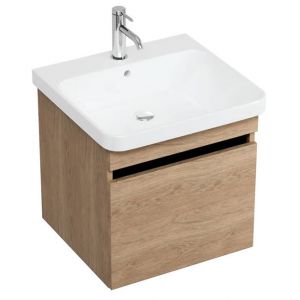 Britton Dalston 500mm Golden Oak Wall Hung Vanity Unit and Basin