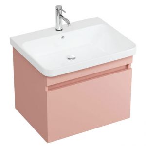 Britton Dalston 600mm Matt Pink Wall Hung Vanity Unit and Basin