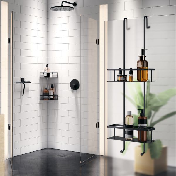 Smedbo Sideline Matt Black Hanging Double Shower Basket DB3041 #2
