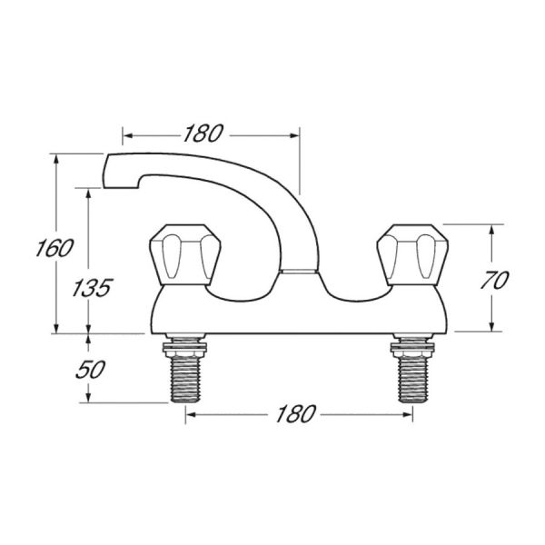 Clearwater Venue Chrome Kitchen Sink Mixer Tap 2TH #2